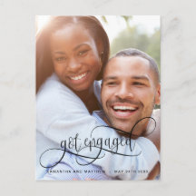 写真 婚約 発表 カリグラフィー 黒, 婚約のお知らせ