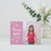 写真 子供の誕生日 ありがとうカード ポストカード (スタンド正面)