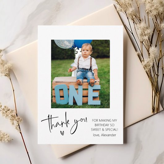 写真 子供の誕生日 サンキューカード