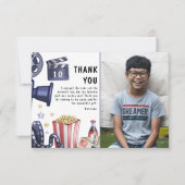 写真 子供 映画鑑賞会 誕生日パーティー サンキューカード (正面)