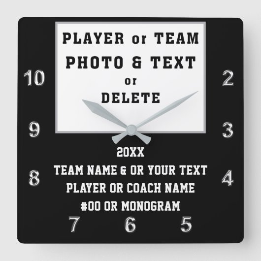 写真、季節の終わりのギフト、白黒、任意の色 スクエア壁時計 (正面)