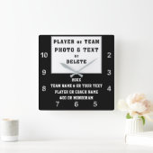 写真、季節の終わりのギフト、白黒、任意の色 スクエア壁時計 (ホーム)