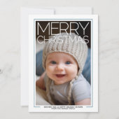 写真 – 巨大なメリークリスマス – ベビーブルーアクセント シーズンカード (正面)