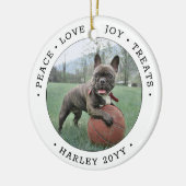 写真 平和 愛 喜び ご褒美 かわいい 犬 黒 白 セラミックオーナメント (左)