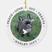 写真 平和 愛 喜び ご褒美 かわいい 犬 黒 白 セラミックオーナメント (裏面)