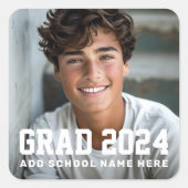 写真 年度 学年 学校 卒業 スクエアシール (正面)