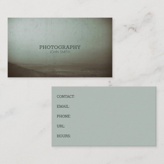 写真 広大 ヴィンテージ 地形 風景 シーニック 名刺 (正面/裏面)