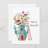 写真、引っ越しました、はがきのお洒落追加 ポストカード (正面/裏面)