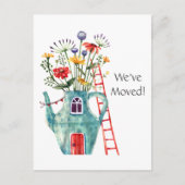 写真、引っ越しました、はがきのお洒落追加 ポストカード (正面)