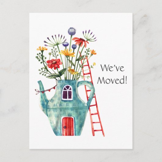 写真、引っ越しました、はがきのお洒落追加 ポストカード (正面)