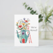 写真、引っ越しました、はがきのお洒落追加 ポストカード (スタンド正面)