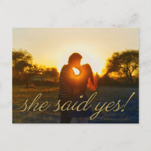 写真"彼女はyes"結婚式の日付を保存 ポストカード