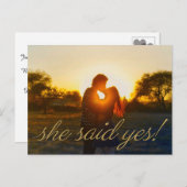 写真"彼女はyes"結婚式の日付を保存 ポストカード (正面/裏面)