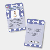 写真 従業員名 バーコード ロゴ カスタムID バッジ (正面＆裏面)