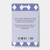 写真 従業員名 バーコード ロゴ カスタムID バッジ (裏面)