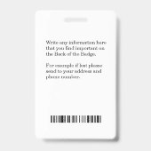 写真 従業員名 ロゴ バーコード ID カスタム バッジ (裏面)