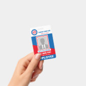 写真 従業員 トリコロール 任意の色 テンプレート ID バッジ (手持ち)