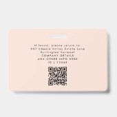 写真 従業員 ビジネス ID ブラッシュ ピンク スタッフ名 バッジ (裏面)