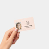 写真 従業員 ビジネス ID ブラッシュ ピンク スタッフ名 バッジ (手持ち)