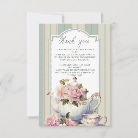 写真 愛が育まれるティーパーティー ブライダルシャワー サンキューカード (正面)