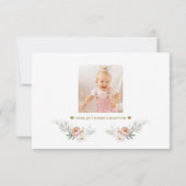 写真 愛する人の記憶 ダスティ ローズ ホワイト フラワーズ サンキューカード (裏面)