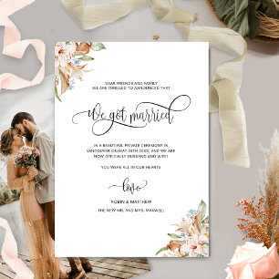 写真、我々得、結婚した自然開花結婚ズ 案内状