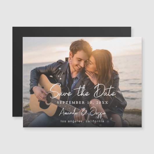 写真 - 手書き横並びSave the Date 3B (正面/裏面)