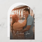 写真 – 手書き縦日付4円弧を保存 招待状 (正面/裏面)