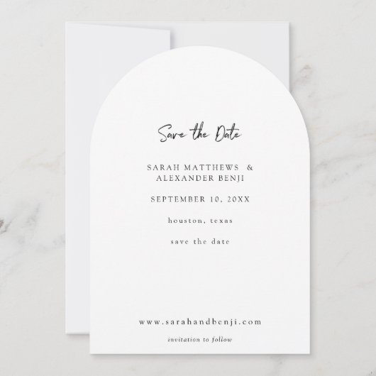 写真 – 手書き縦日付V2円弧を保存 招待状 (裏面)