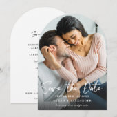 写真 - 手書き2 縦型 セーブ・ザ・デート アーク 招待状 (正面/裏面)