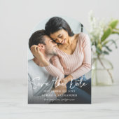 写真 - 手書き2 縦型 セーブ・ザ・デート アーク 招待状 (スタンド正面)