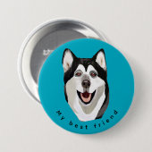 写真/文字または現状のままボタンをパーソナライズ 缶バッジ (正面&裏面)