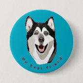 写真/文字または現状のままボタンをパーソナライズ 缶バッジ (正面)