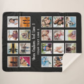 写真、文字、カラーの大フリース シェルパブランケット (正面(横))