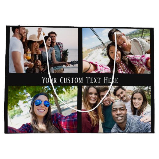 写真、文字、カラーの大抱き枕 ラージペーパーバッグ (裏面)