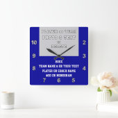 写真、文字、削除付きのスポーツチーム贈答品 スクエア壁時計 (ホーム)