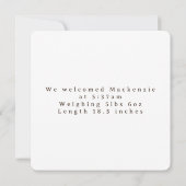 写真 新生児 写真 オーダーメイド 両面 ノートカード (裏面)