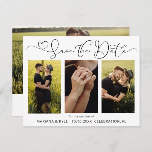 写真：日付の結婚発表を保存 (正面/裏面)