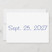 写真：日付を青と白で保存 招待状 (裏面)