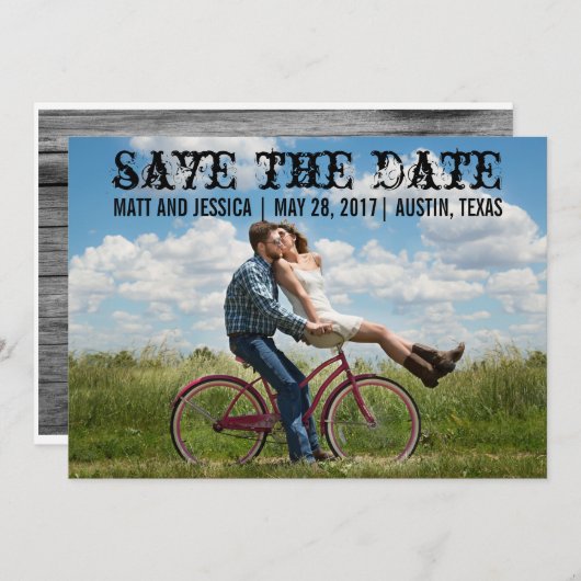 写真:日付カードの保存 セーブザデート (正面/裏面)