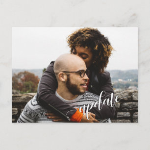 写真+「更新」文字が延期結婚されました ポストカード