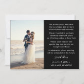 写真 書道 私たちだけで結婚しました 結婚発表カード 招待状 (裏面)