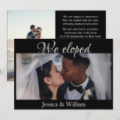 写真 書道 私たちだけで結婚しました 結婚発表カード 招待状 (正面/裏面)