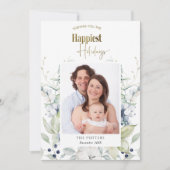 写真：最も幸せな休日エレガント冬の緑 シーズンカード (正面)