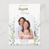 写真、最も幸せな休日、冬の緑の休日 ポストカード (正面)