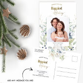 写真、最も幸せな休日、冬の緑の休日 ポストカード