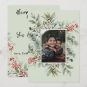 写真 松の葉 ホーリー メリークリスマス シーズンカード (正面/裏面)