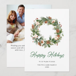 写真 松ぼっくりリース クリスマスグリーティング シーズンカード