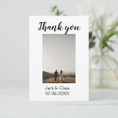 写真 現代 エレガント シンプル ウェディング サンクス サンキューカード (スタンド正面)