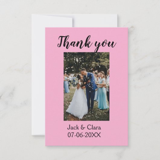 写真 現代 エレガント シンプル ウェディング サンクス サンキューカード (正面)